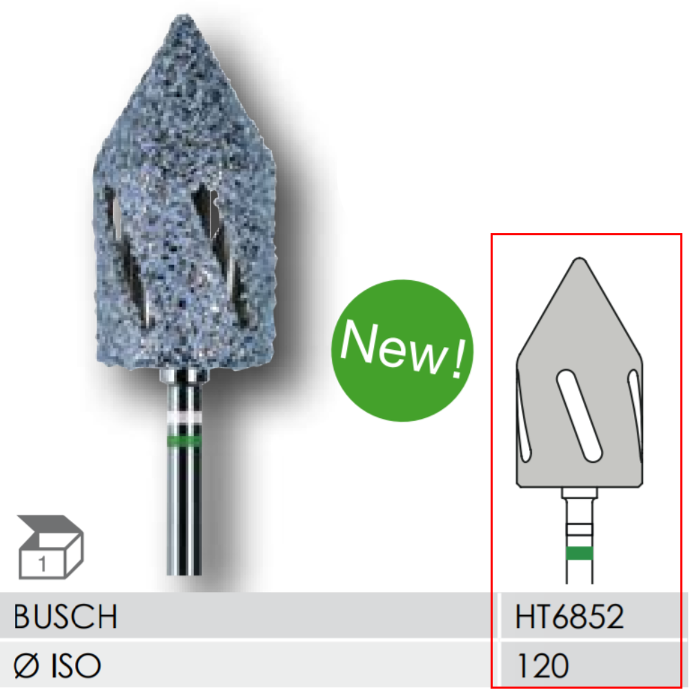 BUSCH® Diamond and Ceramic Bur - Coarse grit (Hybrid twister)