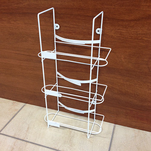 Support mural blanc pour 3 boites de gant