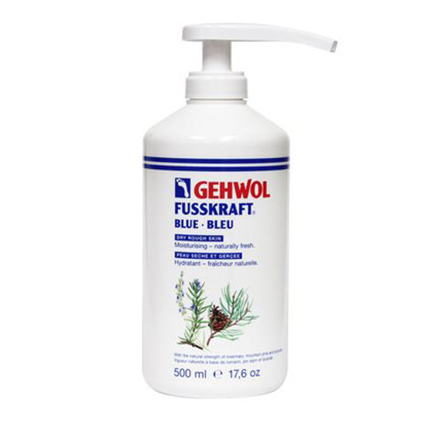 GEHWOL® FUSSKRAFT® Bleu - Peau sèche et gercée (avec pompe) 500 ml