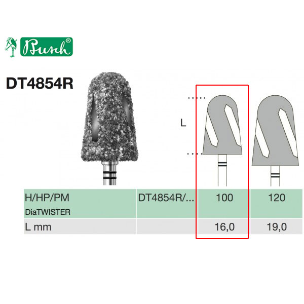 BUSCH® Diamond Bur - Mega coarse grit (DiaTWISTER)