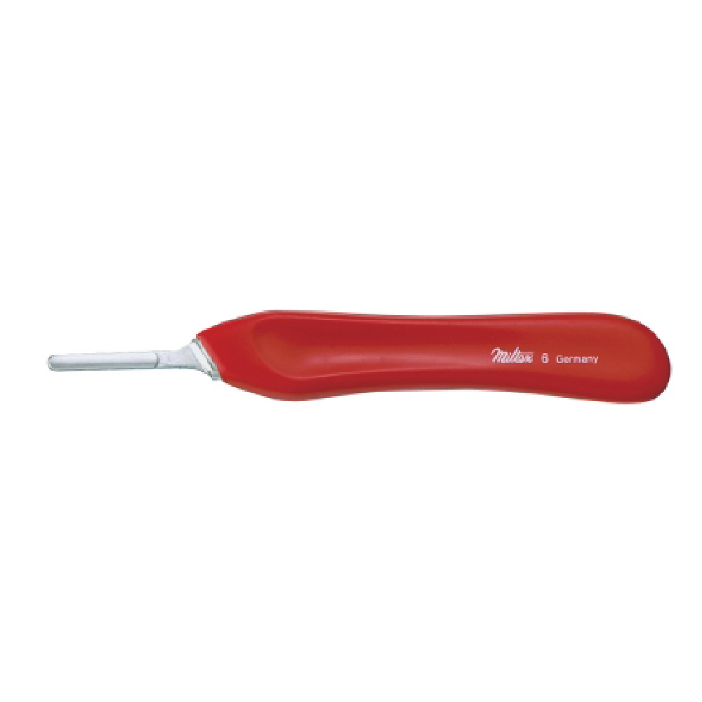 MILTEX® Manche de bistouri no.4 en plastique et acier inoxydable (Rouge)