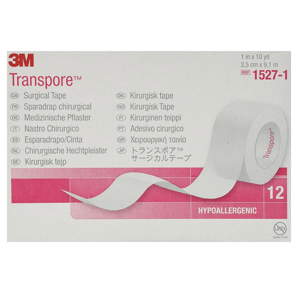 [315271] 3M® Transpore™ Ruban chirurgical adhésif - Sparadrap (12) 1 pouce x 10 verges