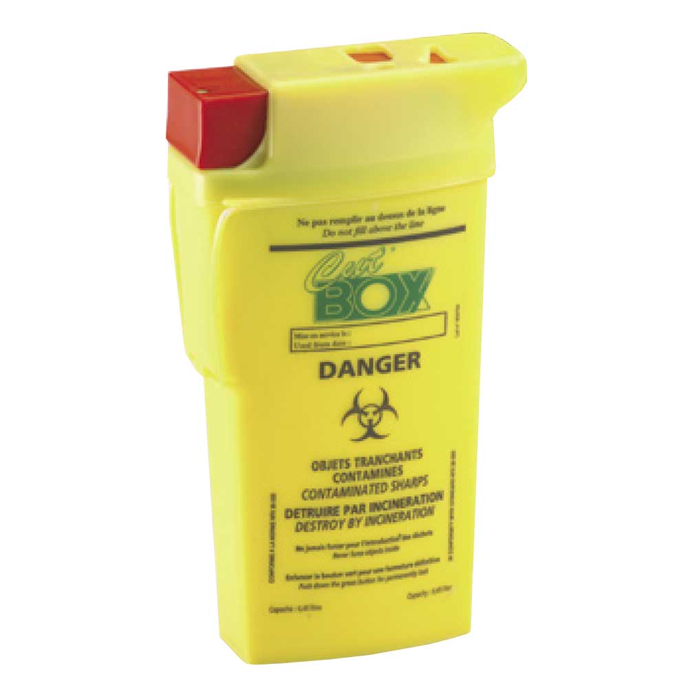 [25009] Contenant pour objets tranchants jaune (Bac à déchets) (0.45 L) CUTBOX