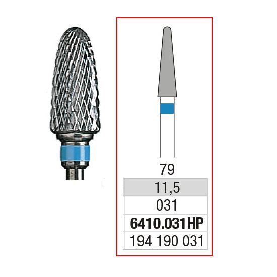 [2E6410031] *EDENTA® Fraise conique fine en carbure de tungstène - denture croisée régulière (bague bleue)