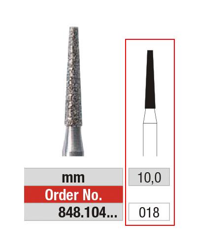 [2E848018] EDENTA® Needle diamond shaped bur w/ flat tip - medium grit