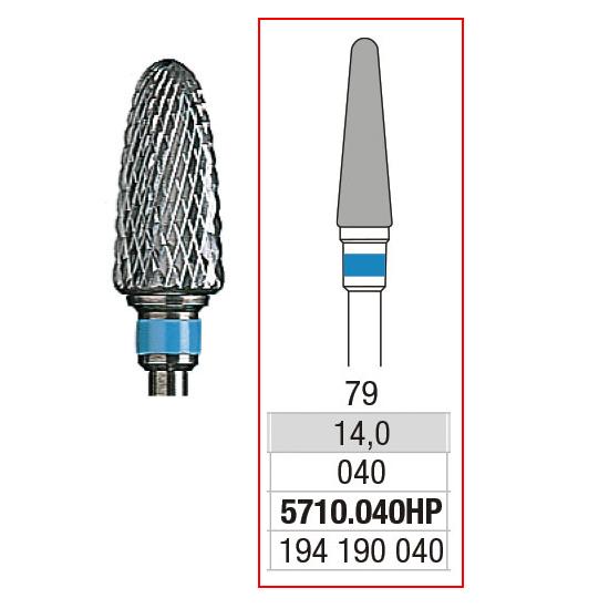 [2E5710040] *EDENTA® Fraise conique en carbure de tungstène - denture croisée régulière (bague bleue)