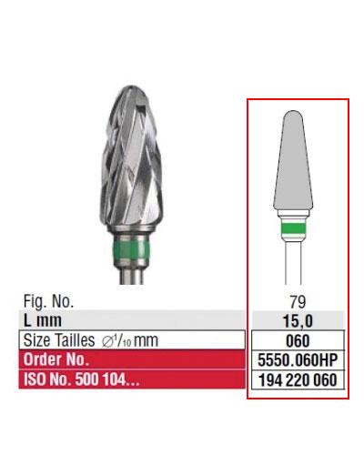 [2E5550060] *EDENTA® Fraise conique large en carbure de tungstène - denture croisée grosse (bague verte)