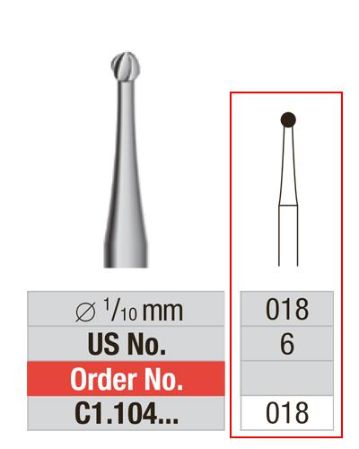 [2EC1018] EDENTA® Ball shaped carbur bur 