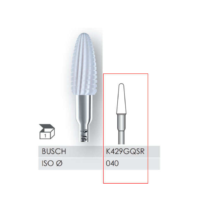 [2K429GQSR040] °BUSCH® Fraise en céramique - Denture droite grosse taille transversale