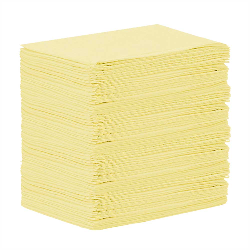 [5MED8284-1] MEDICOM® SafeBasics™ Dry-Back® Bavettes (3 plis) 2 plis de papier & 1 pli de polyéthylène (125) Jaune